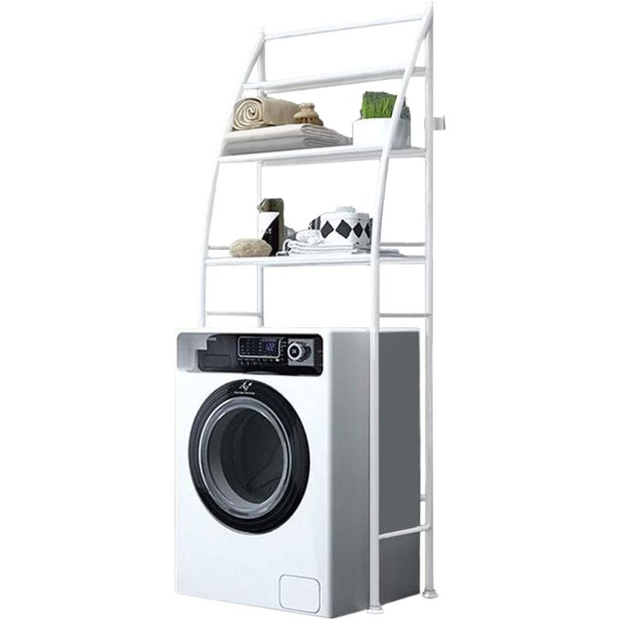 Etagère de Rangement Machine à Laver 3 Niveaux Meuble Organisateur Economiseur Espace Toilette