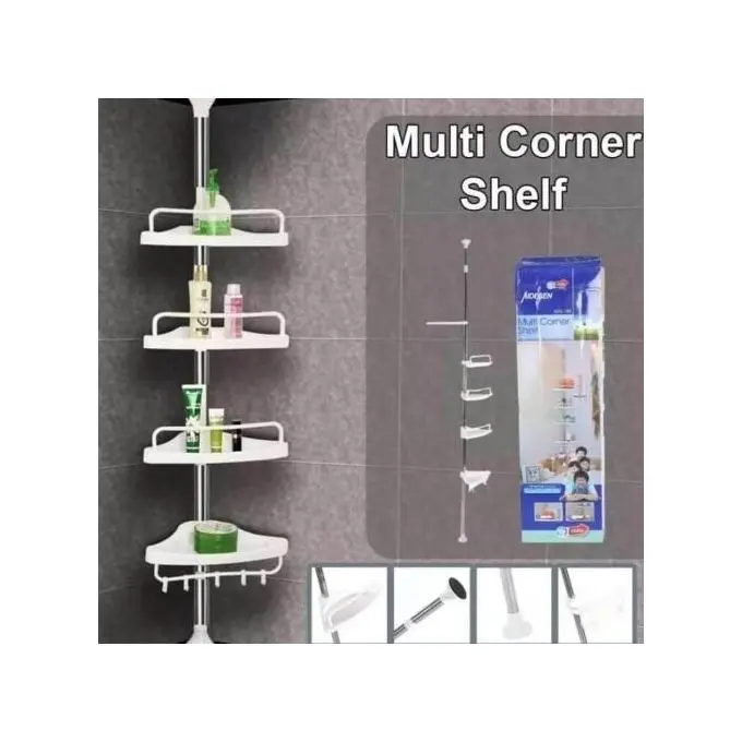 Etagere Coin salle de bain Douche et Toilette Rangement organisateur à 4 Etages