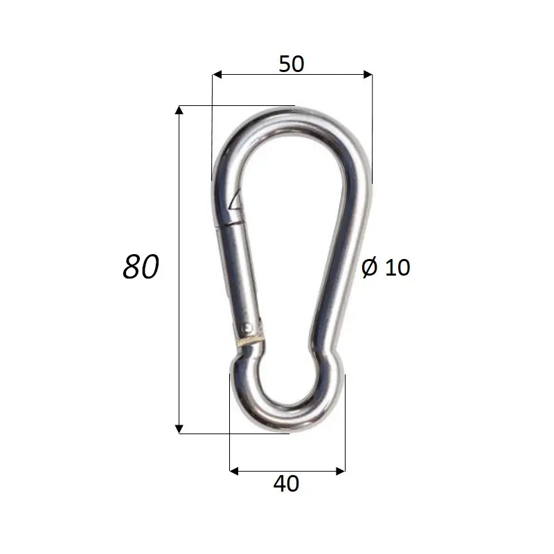 MOUSQUETON POMPIER DIAMÈTRE 8MM