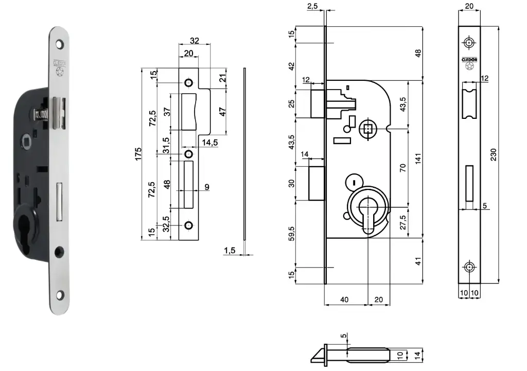 [QUISPB005] SERRURE PORTE BOIS C24 CLEDOR