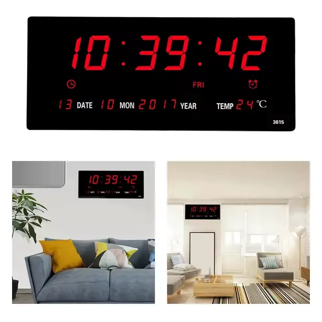 HORLOGE MURALE NUMERIQUE LED