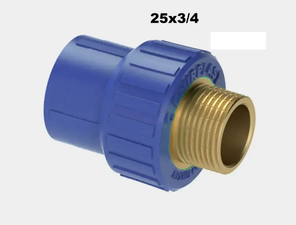 RACCORD MALE PPR 25x3/4 BLEU EMIRPLAST