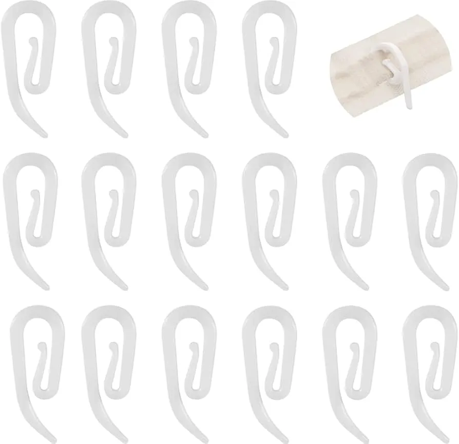 CROCHET TRINGLE RIDEAU PLASTIQUE BLANC
