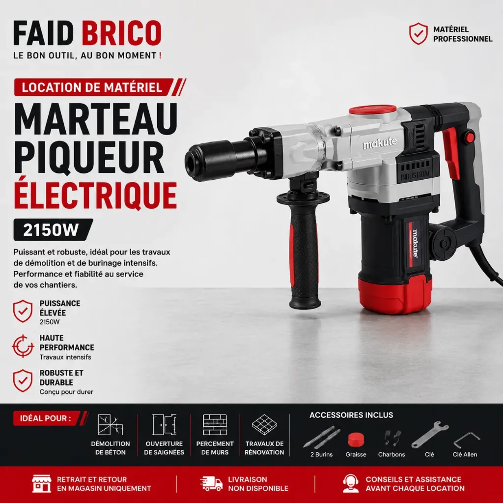 LOCATION MARTEAU PIQUEUR 2150W MAKUTE