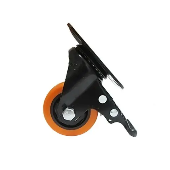 ROUE PLAQUE 50 ORANGE AVEC FREIN