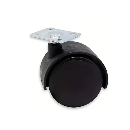 ROUE AVEC TIGE 50 NOIR PLASTIQUE