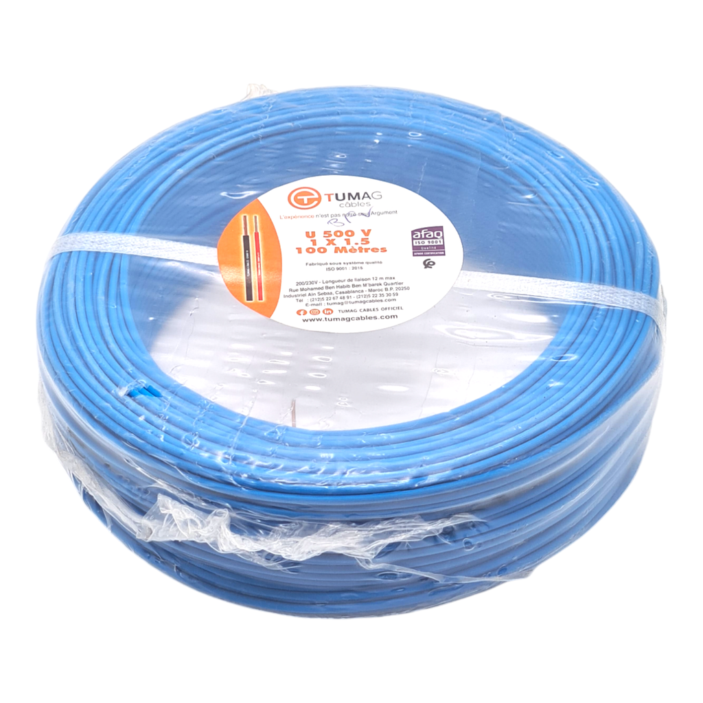 CABLE U500 1,5 BLEU TUMAG