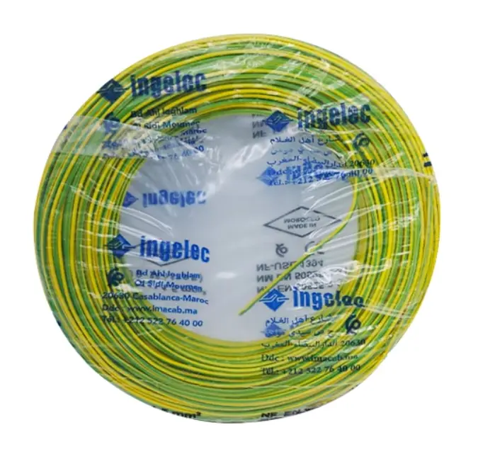 [ELE1250VI] CABLES U500 2.5 VERT-JAUNE INGELEC