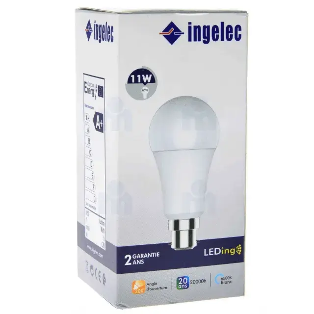 [ELEALB2211BI] AMPOULE B22 LED 11W BLANC INGELEC