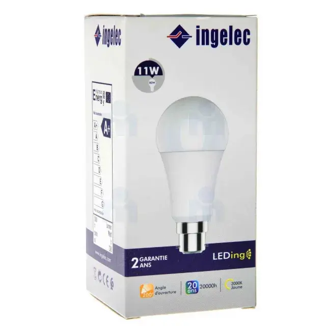 [ELEALB2211JI] AMPOULE B22 LED 11W JAUNE INGELEC