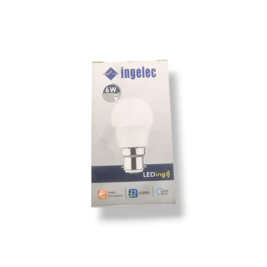 [ELEALB226BI] AMPOULE B22 LED 6W BLANC INGELEC