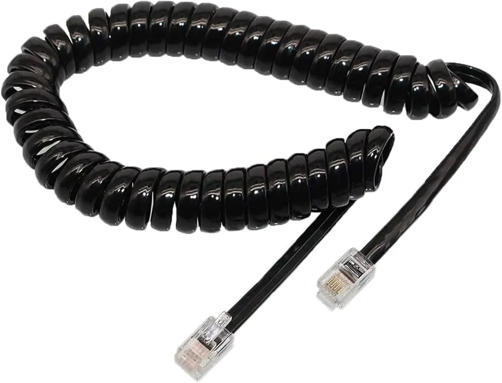 CABLE TELEPHON SPIRALE NOIR