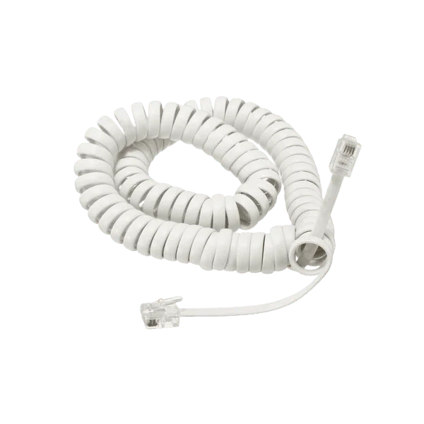 CABLE TELEPHON SPIRALE BLANC