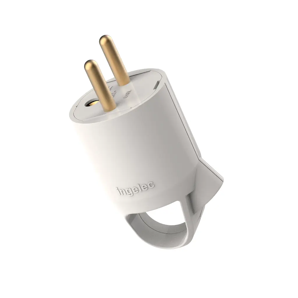 [ELEFM2PI] FICHE MALE 2PT BLANC INGELEC