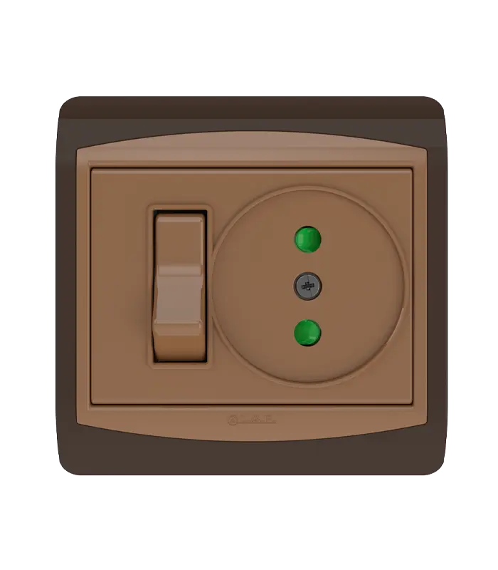 [ELEIN04GM] INTERRUPTEUR + PRISE MARRON GALAXY LAP