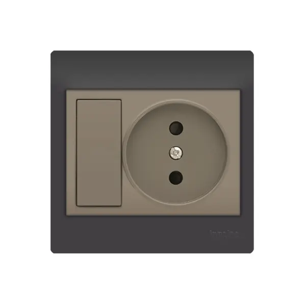 [ELEIN04MM] INTERRUPTEUR + PRISE MARRON MUSIK INGELEC