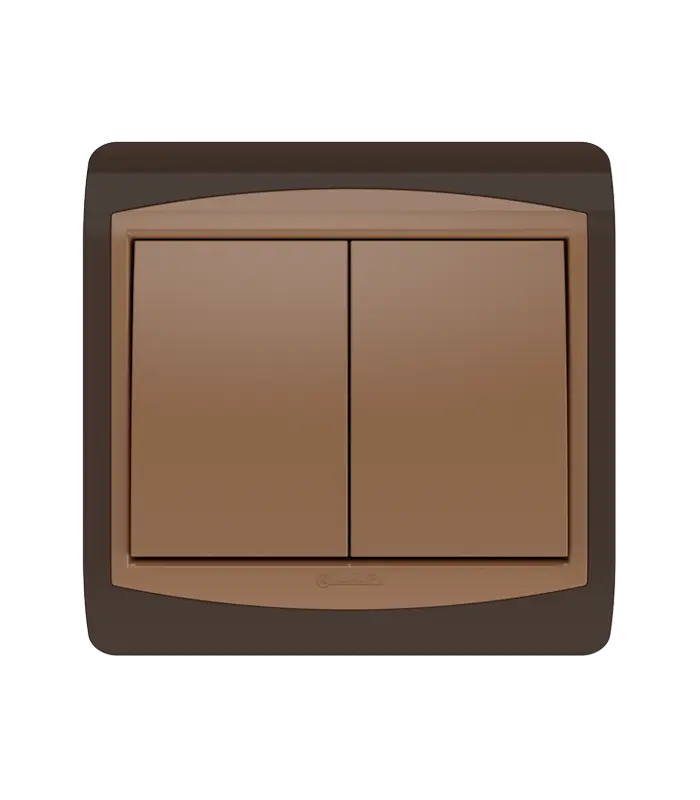 [ELEIN05GM] INTERRUPTEUR DOUBLE MARRON GALAXY LAP