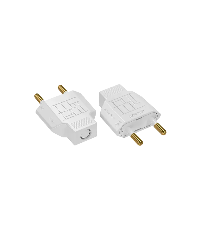 [ELEP200BL] FICHE BIPOLAIRE MALE BLANC LAP