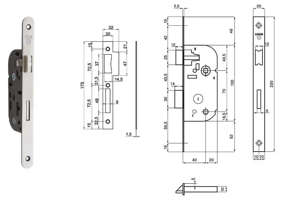 [QUISPB001] SERRURE PORTE BOIS C23 CLEDOR