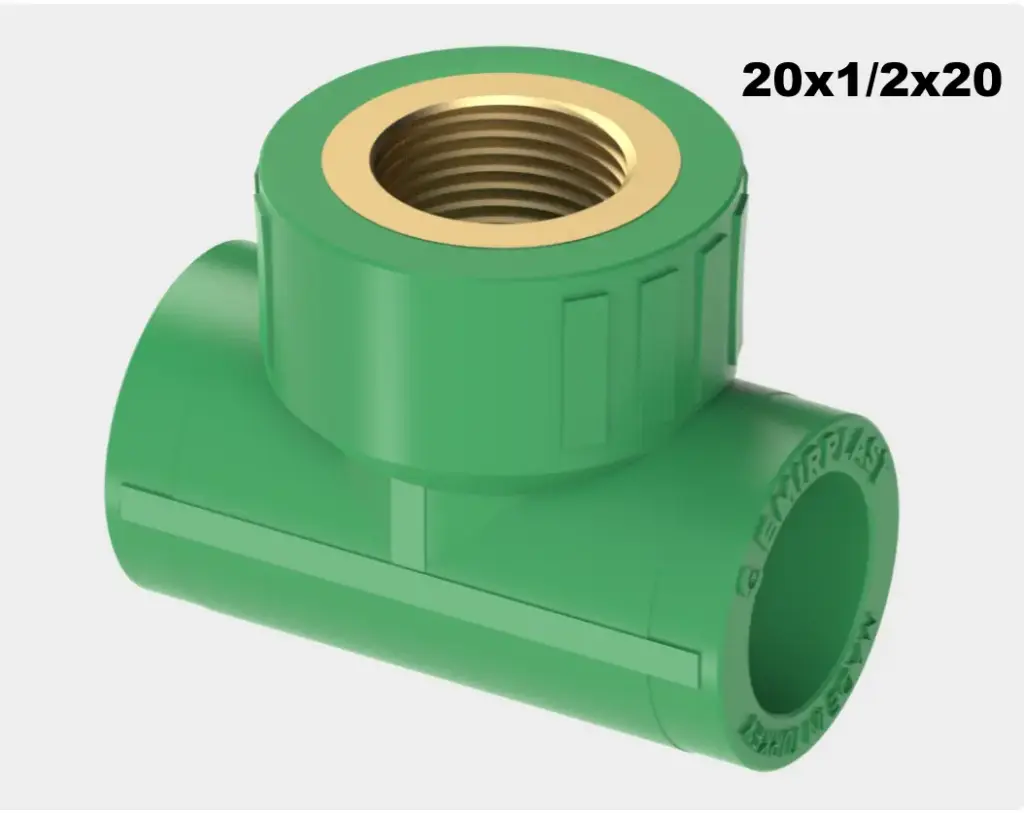TE FEMELLE PPR 20x1/2x20 VERT EMIRPLAST