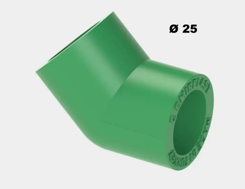 COUDE 1/8 PPR 25 VERT EMIRPLAST