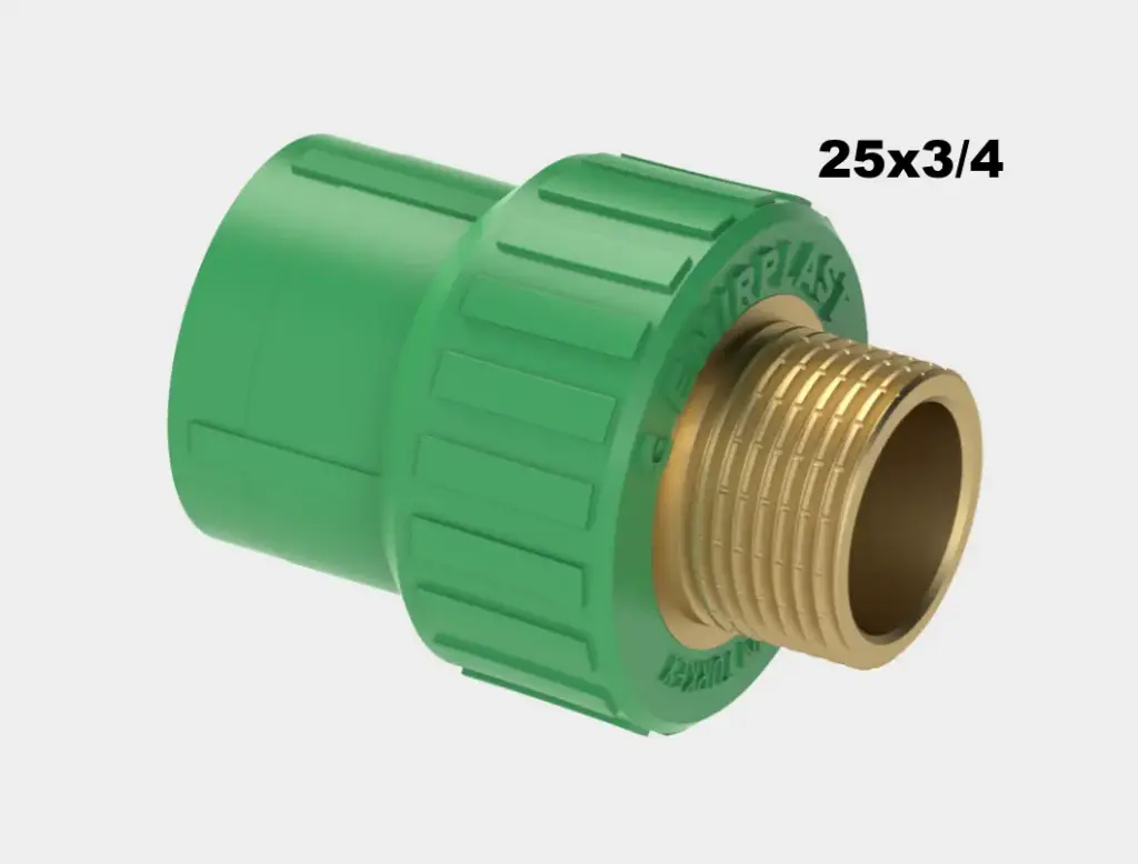 RACCORD MALE PPR 25x1/2 BLEU EMIRPLAST