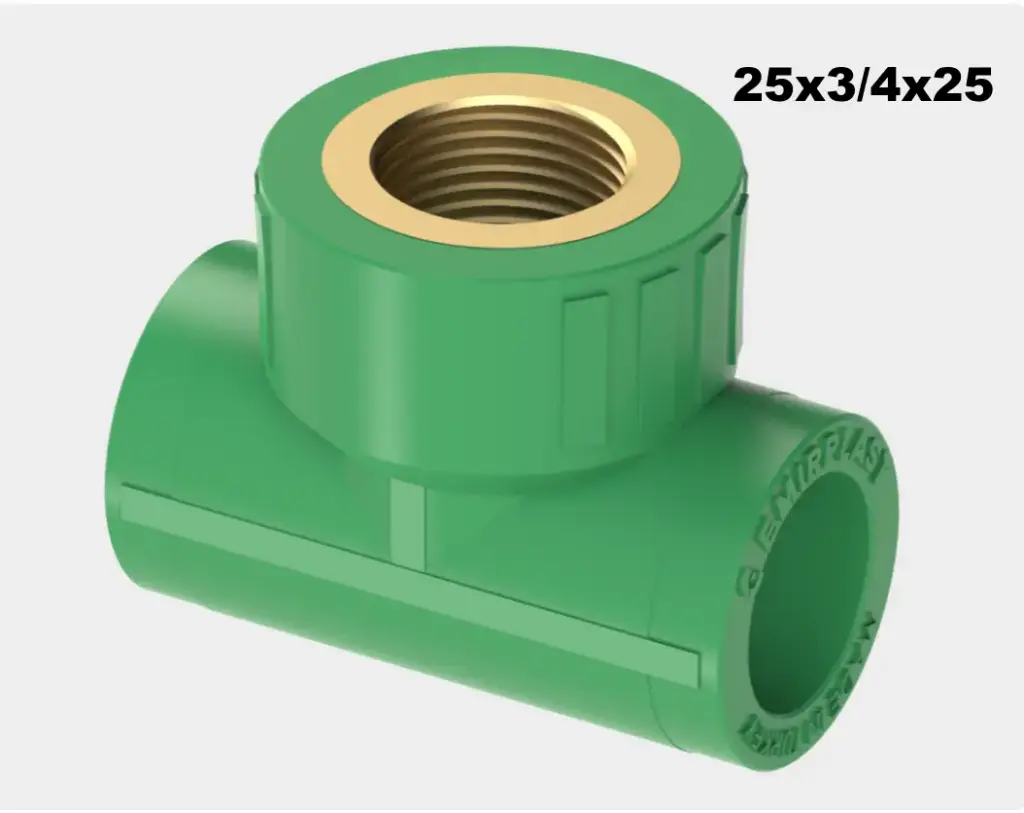 [SAN1054] TE FEMELLE PPR 25x3/4x25 VERT EMIRPLAST