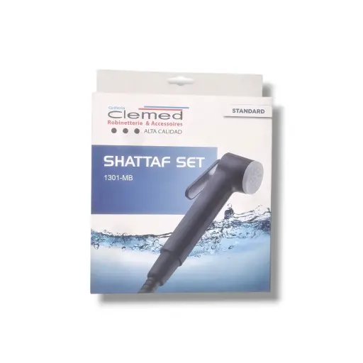 [SANDW102N] DOUCHETTE WC FLEXIBLE NOIR 1/2 CLEMED