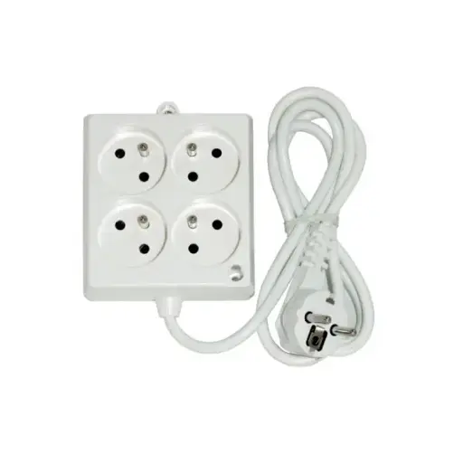 [ELE5205] RALLONGE 4 PRISES CARRE 1,5m (2P+T) INGELEC