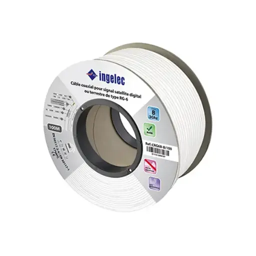 [ELECT06] CABLES TV BLANC INGELEC