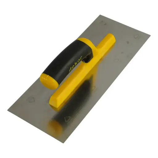 [OUTTR08] TRUELLE PLATRE MANCHE PLASTIQUE JAUNE