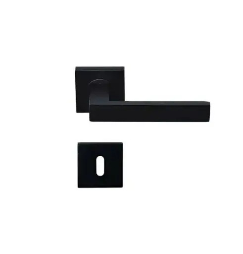 [QUIPAR2] POIGNEE DE PORTE ROSACE NOIR CLE