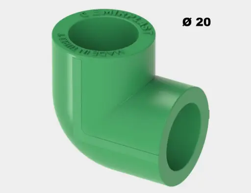 [SAN1030] COUDE 1/4 PPR 20 VERT EMIRPLAST