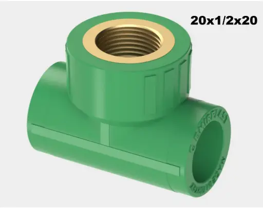 [SAN1041] TE FEMELLE PPR 20x1/2x20 VERT EMIRPLAST