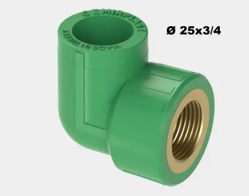 [SAN1046] COUDE FEMELLE PPR 25x3/4 VERT EMIRPLAST