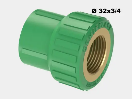 [SAN1108] RACCORD FEMELLE PPR 32x3/4 VERT EMIRPLAST